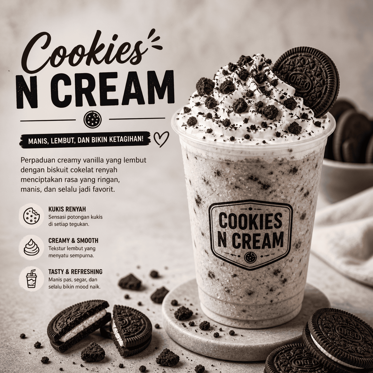 Cookies N Cream dari Simetri Home Coffee Roasters